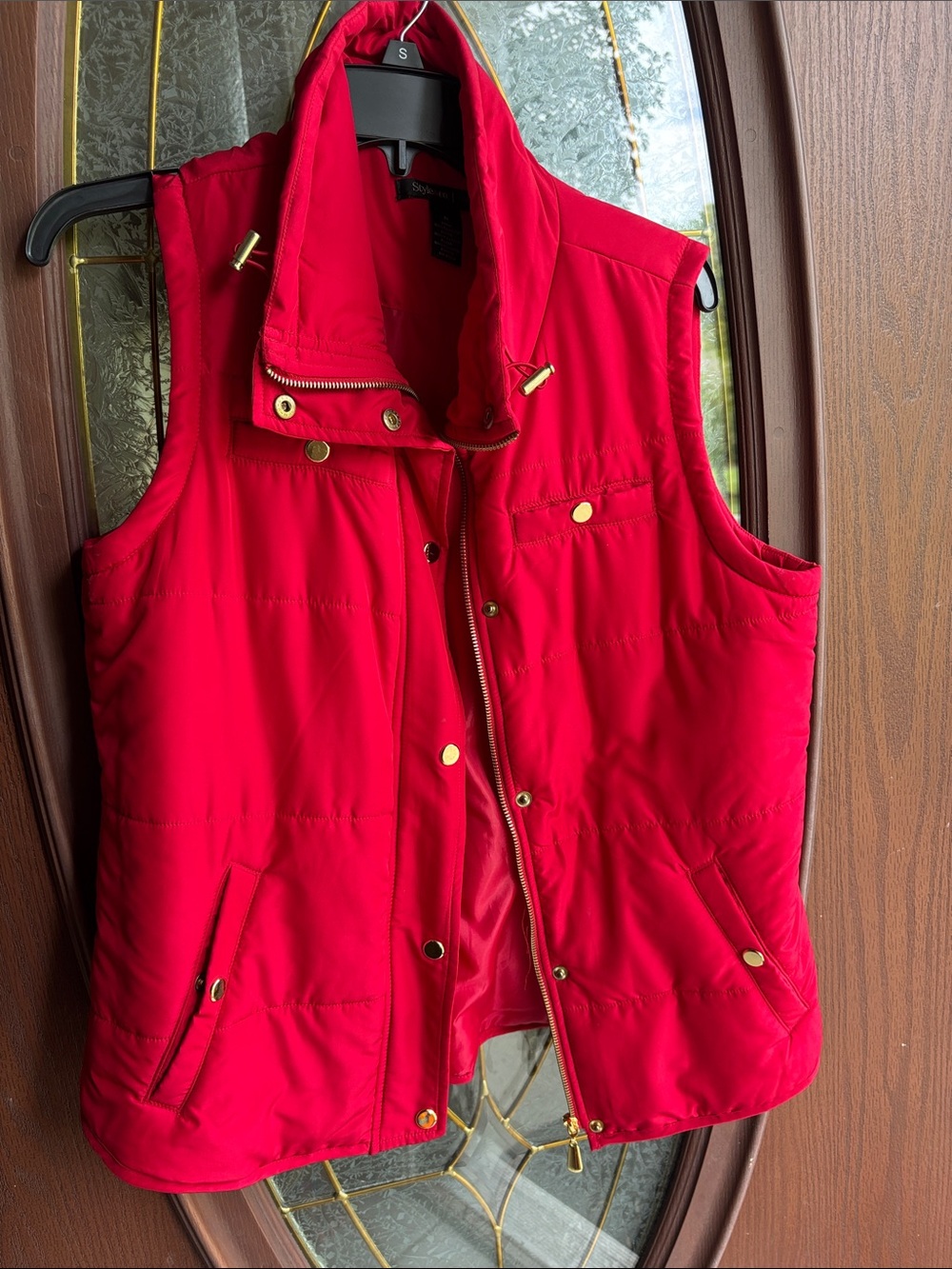 Style & Co. Bright Red Quilted Puffer Vest